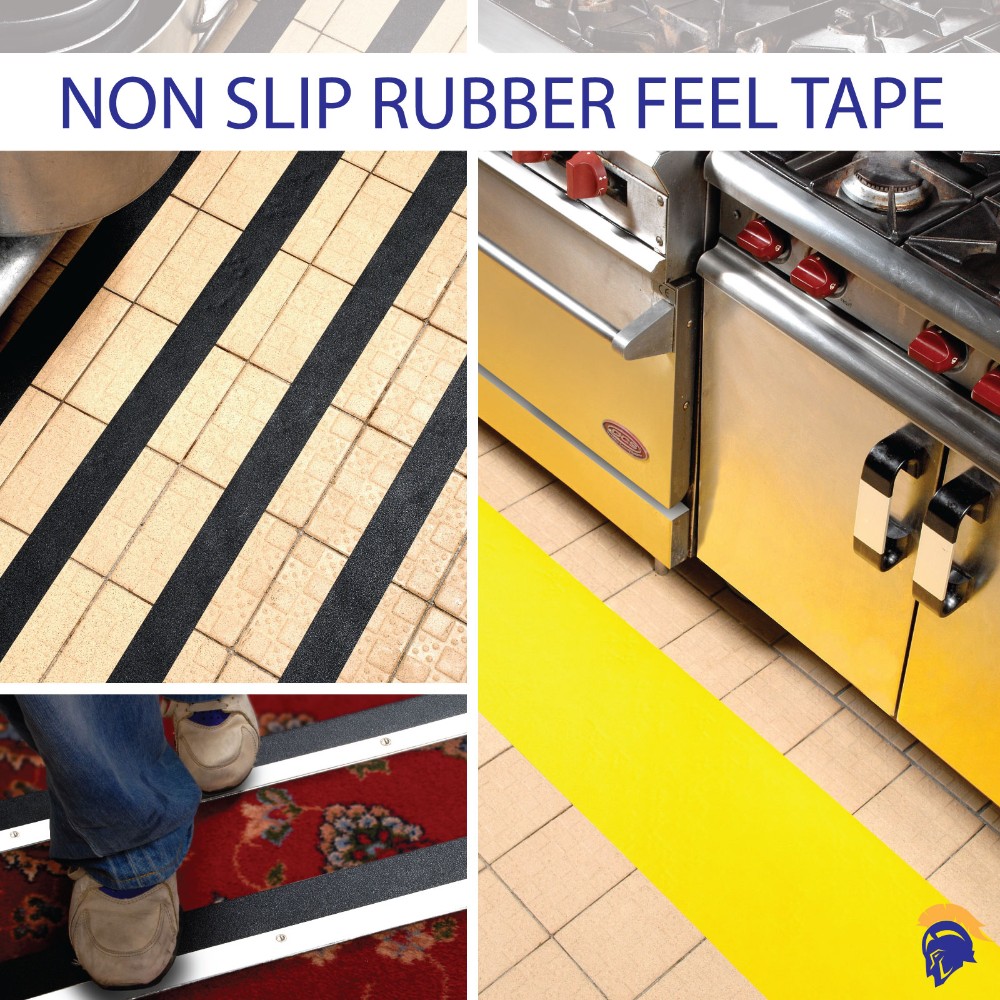Tough Anti Slip Floor Tapes - Resilient (Non Grit) - Soft on feet. Available in many colours and sizes  SKU-F1372