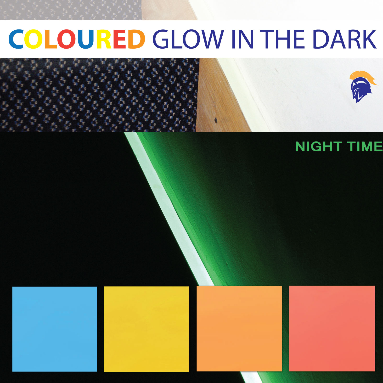 Glow in the Dark Coloured Tape  SKU-F1588