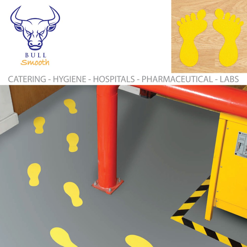 Invictus Bull Smooth Foot Shape Floor Stickers - Smooth Surface (Per Pair)  SKU-F1948