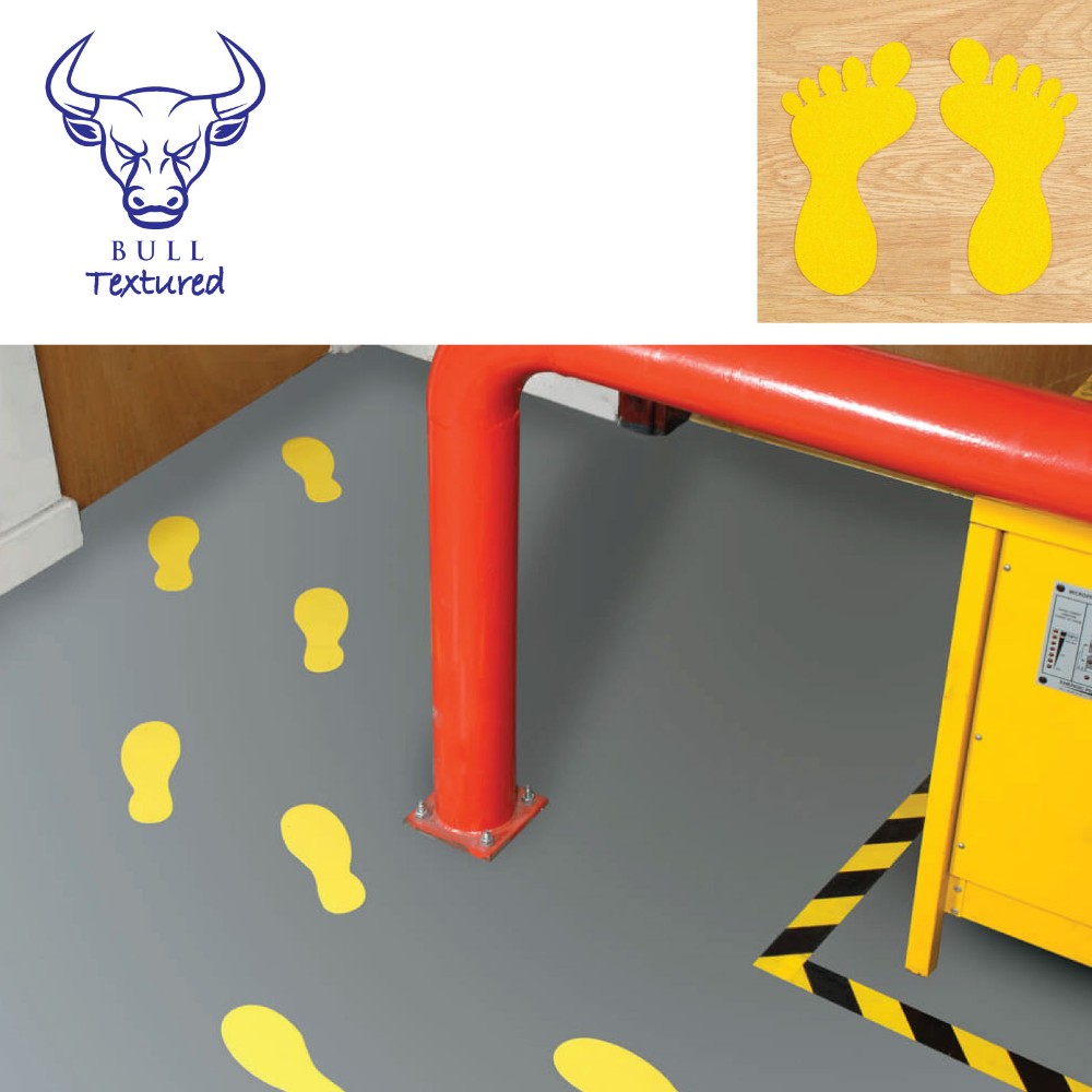 Invictus Bull Walkway Floor Stickers Feet Shaped (Per Pair) - Extreme High Traffic  SKU-F1792