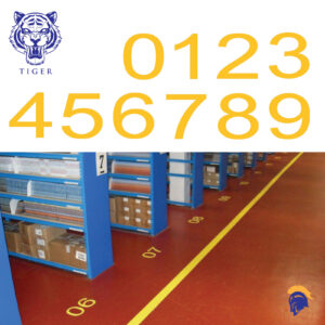 Tough but low profile Self Adhesive Floor Number Stickers. Quick and Easy to Install - Invictus Tiger  SKU-F2344