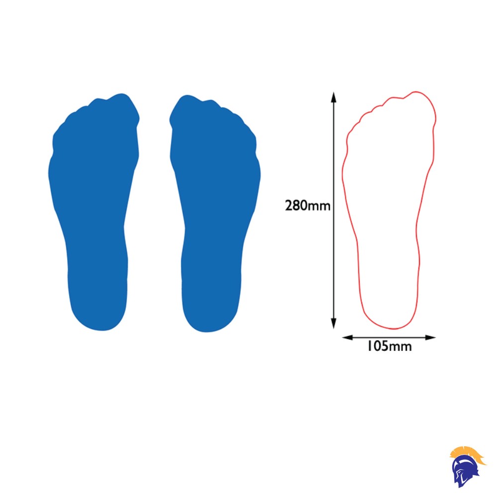 Anti Slip Shoe Print Stickers 280mm 105mm (Per Pair)