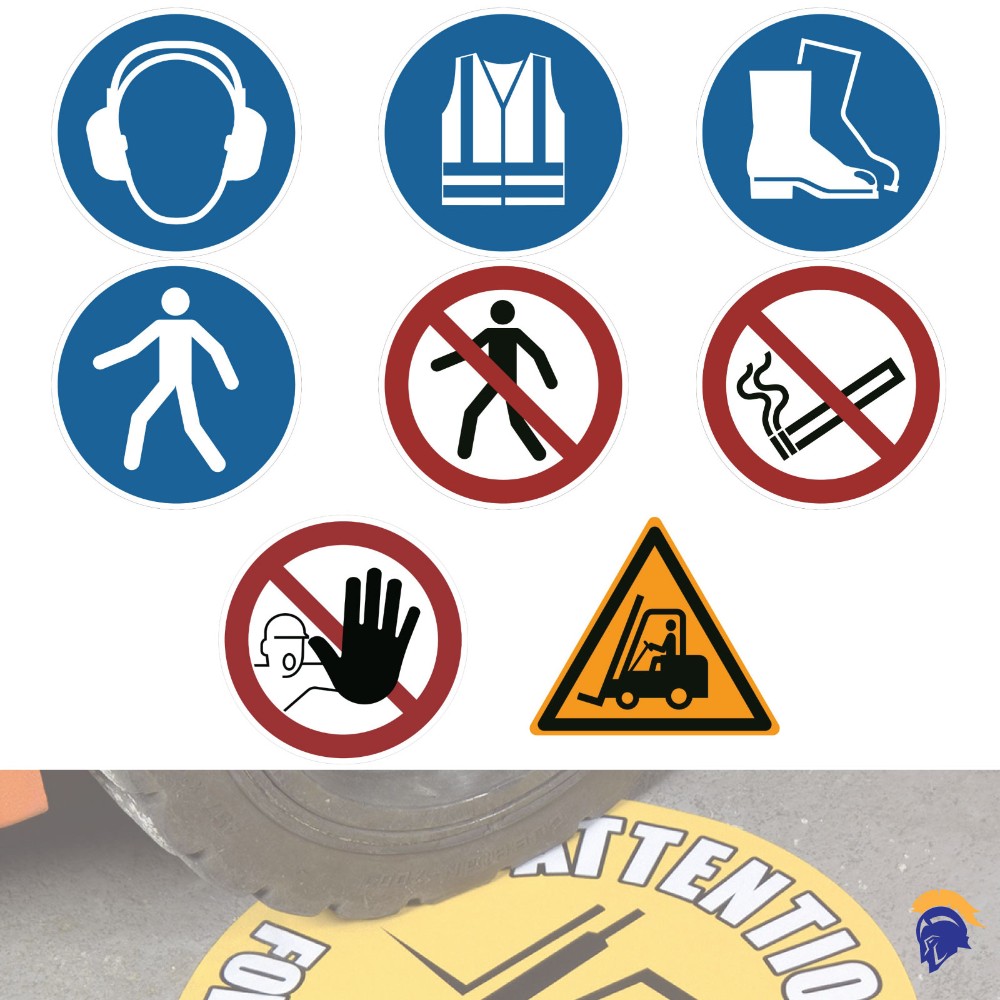 Warehouse Floor Markers 430mm Dia 430mm diameter Symbols   SKU-F2452