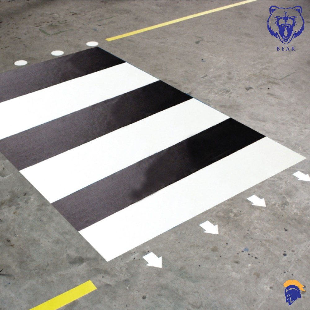 Anti Slip Floor Marking Walkway Tape - Walkway Crossing Sections - 300mm wide x 1m long section   SKU-F2092