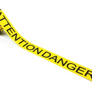 Anti Slip Warning Tape with ATTENTION DANGER text 75mm x 18.3m  SKU-F1228-YEL-ATTENTION-75