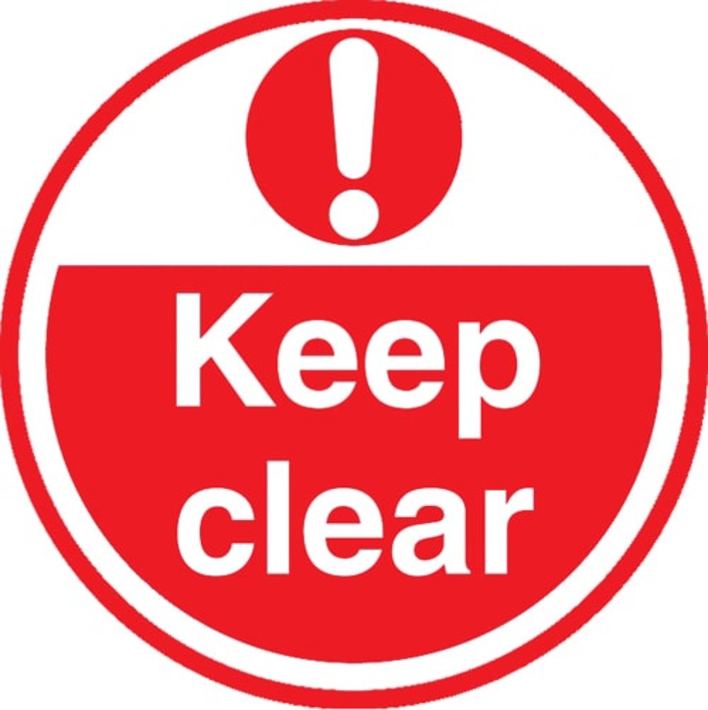 Warehouse Floor Markers 450mm diameter Warehouse marker designs   SKU-F2524 - FLS17 - Keep Clear (Red & White)